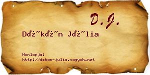 Dékán Júlia névjegykártya